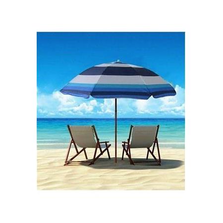 Plaj Deniz Bahçe Balkon Piknik Kamp Güneş Şemsiyesi Katlanır Mavi Beyaz 180cm