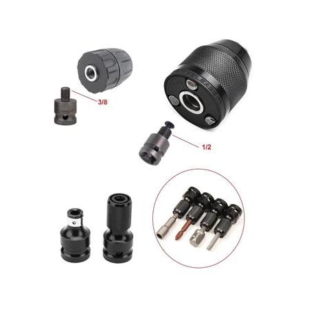 Torklu Somun Sıkma Bijon Sökme Darbeli Matkap için Bits Adaptörü 4lü Set Yaylı Ağır hizmet Mandreni