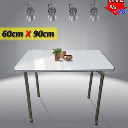 Beyaz Katlanır Masa 60cm x 90cm Mutfak Yemek Balkon Bahçe Masası Çalışma Masası