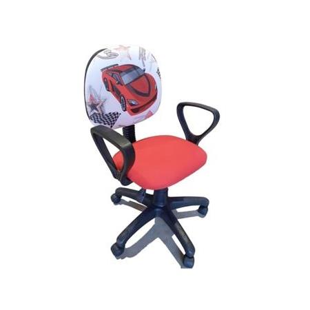 Çocuk Oyun Faaliyet Ofis Sandalyesi Koltuğu Kırmızı Arabalı