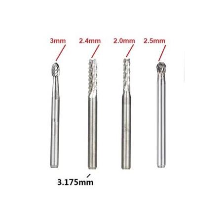 Cnc Freze Için Kesici Karbür Uç Seti Yoğun Çelik Ahşap Metal Alüminyum Pleksi Carbide Tungsten 4 Lü