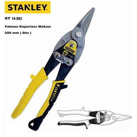 Stanley Kaportacı Teneke Saç Aleminyum Karton Tel Plastik Kesme Makası Titanyum Güçlü Düz Uçlu Makas