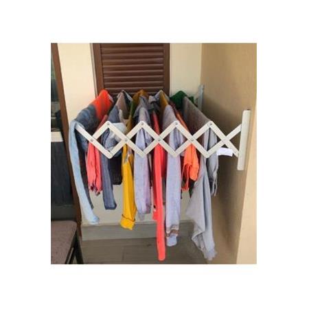 Çamaşır Balkon Kurutma Askısı Akordiyon Elbise Kurutmalık 85cm 9 Çubuk Alüminyum Duvar Montajlı