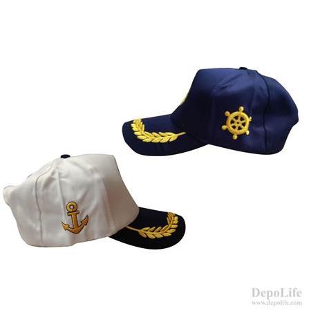 Çocuk Etkinlik Faaliyet Denizci Kaptan Şapkası Ön kısmı Sert Kalıp Kaptan Kep Lacivert