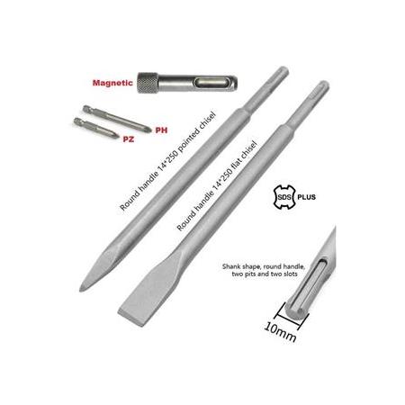 Beton Kırma Delme Raspalama Için Sds Plus Hilti Uç Seti Bits Adaptörlü Keski Murc Uç Takımı