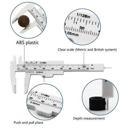 Taşınabilir kalibreli 80MM plastik kaş estetik ölçüm kumpas cetvel plastik kalıcı makyaj ölçüm aracı