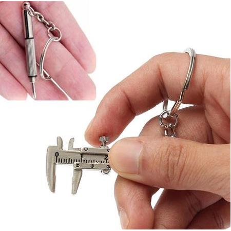 Anahtarlık Kumpas Saatci tornavida seti Mini Yıldız Düz Hassas Saatçi Minyatür Metal Kumpas