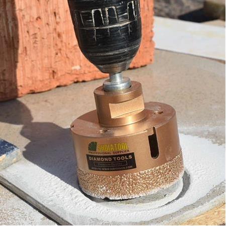 Mermer Granit Panç Fayans Beton Kaya Delme ucu 40mm Sarı Elmas Avuç taşlama uyumlu (M14) Karot delik
