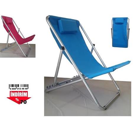 Katlanır Kamp Plaj Sandalyesi Yastıklı 5 Kademeli Taşınabilir Berjer bahçe çim Havuz Koltuk