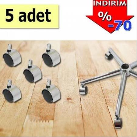Koltuk Ayağı Sandalye Tekerleği Ofis Koltuğu Tekerleği 5 Ad Krom alaşımlı sekmnlı lux tekerlek