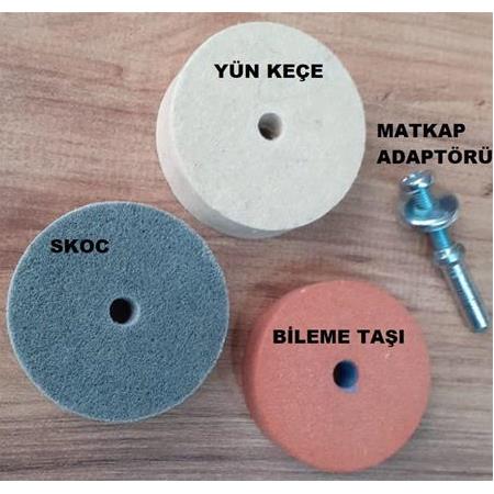 Matkap adaptörlü Bileme Parlatma disk seti Değirmen Taşı skoc Yün Keçe Adaptör Takımı (4 parça)