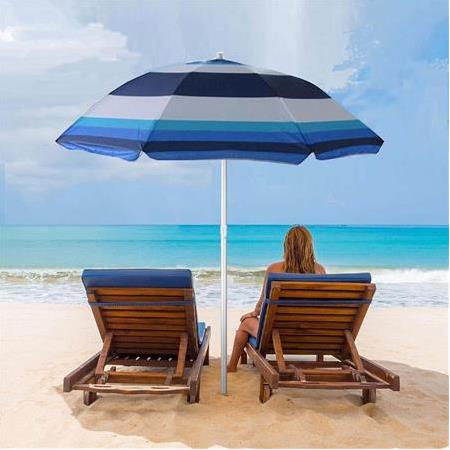 180cm Plaj Deniz Bahçe Balkon Piknik Kamp Güneş Şemsiyesi katlanır Mavi beyaz