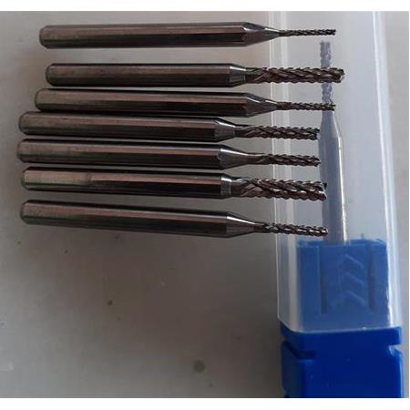 Dremel Benzeri Kalıpçı Taşlama cnc Karbür Uç Seti Yoğun Çelik Tungsten 1.6mm uç ve 3.2 Çap Mil çapı