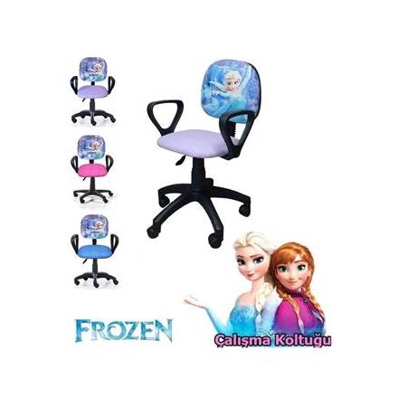 Karlar Ülkesi Frozen Ofis Çalışma Faliyet Koltuğu Çocuk Odası Ders Sandalyesi Yükseklik Ayarlı Döner