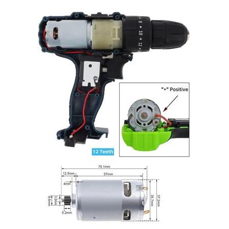 şarjlı Matkap motoru RS550 DC Motor 12V mikro Motor Akülü Matkap motoru 12 diş çarklı
